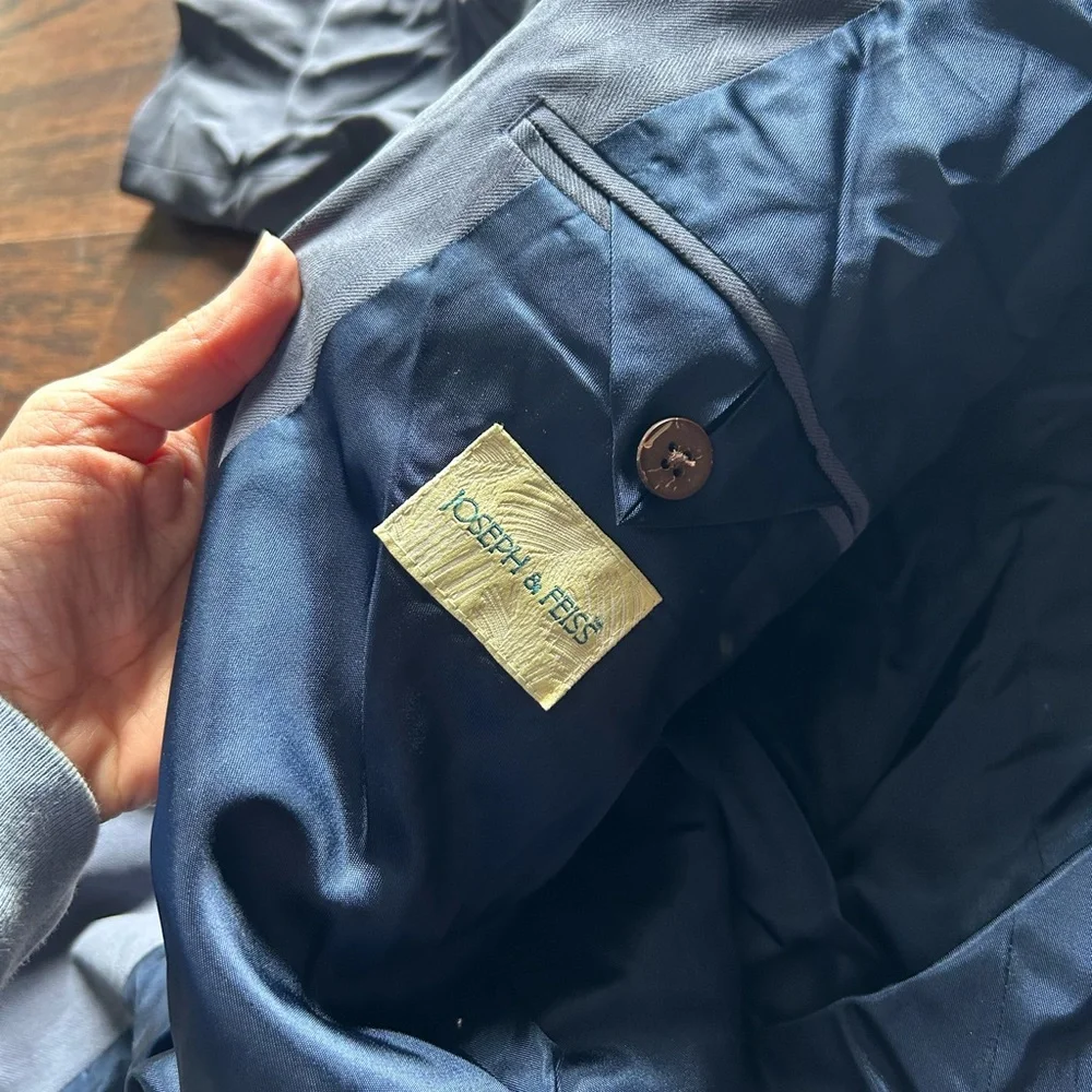 [Joseph & Feiss] Blue Silk Suit Jacket